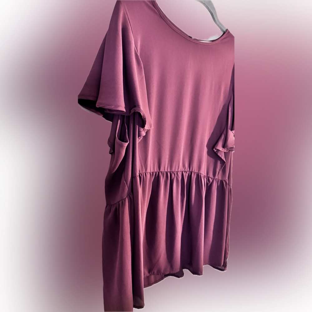 A Beautiful Soul Babydoll Blouse - Flowy - Ruffle Sleeve - Size 2X